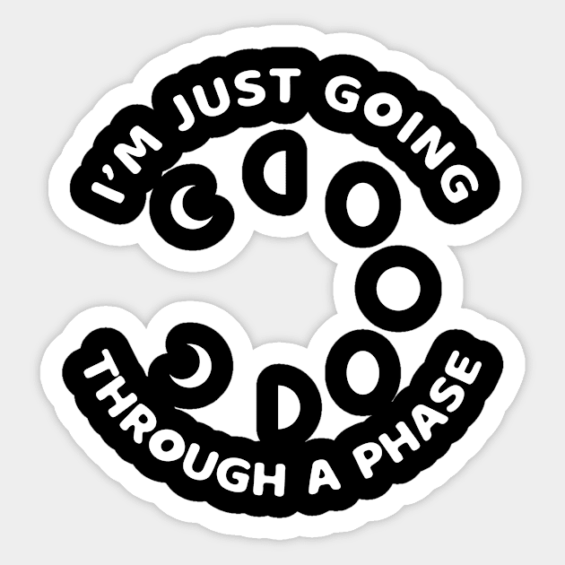 I'm Just Going Through A Phase Sticker by tshirtguild